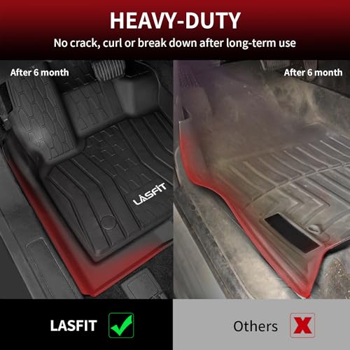 LASFIT Floor Mats for 2017-2020 Lincoln Continental, Custom Fit All Weather TPE Floor Liners, Full Coverage 1st & 2nd Row 3-Piece Set, Black - size: 2017-2020|For Lincoln Continental|Floor Mats