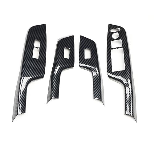 for Honda Civic 2012 2013 2014 2015 Carbon Fiber Style ABS Door Window Lift Buttons Cover Trim, Brake Handle Handbrake Cover, Air Condition Panel Cover Trim (Door Window Lift Panel Trim) - style: Door Window Lift Panel trim