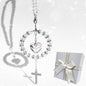 Bible Verse Car Rearview Hanging Cross, Bling Suncatcher Crystal Car Charm Mirror Hanger, 'I Am with You Always' Matthew 28:20, Christian Cross for Car Accessories Ornament Religious Gift for Women
