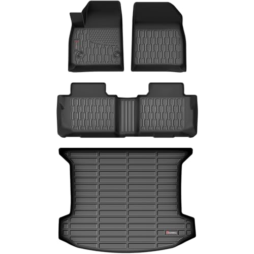 Floor Mats & Cargo Liner Compatible with 2017-2025 Cadillac XT5 Cargo Mat, Full Set All Weather Protection 1st, 2nd Row Car Liners & Trunk Mat, Black - style: Cadillac XT5 2017-2025