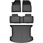Floor Mats & Cargo Liner Compatible with 2017-2025 Cadillac XT5 Cargo Mat, Full Set All Weather Protection 1st, 2nd Row Car Liners & Trunk Mat, Black - style: Cadillac XT5 2017-2025