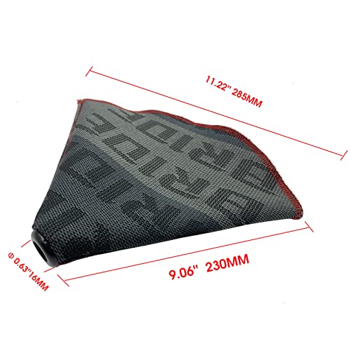 Universal Manual Shift Boot Dust Cover Gray JDM Canvas Hyper Fabric Auto Racing Shifter Knob Collars - color: Gray