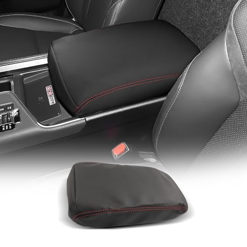 CDEFG for 2024 2025 2026 Lexus GX 550 Center Console Cover Armrest Box Cover for GX550 (Premium, Premium Plus, Luxury, Luxury Plus, Overtrail, Overtrail Plus) Accessories Console Arm Rest Protector - color: Lexus GX 550-Black leather red line