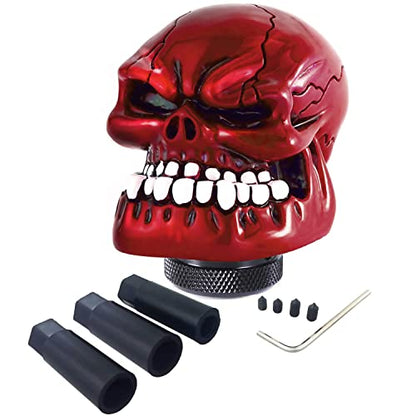 Skeleton Shifter Knobs Skull Gear Lever Handle Car Shift Head Fit Most Manual Automatic Transmission, Red - color: Red