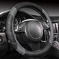 CAR PASS Line Rider Microfiber Leather Sporty Steering Wheel Cover Universal Fits for 95% Truck,SUV,Cars,14.5-15inch Anti-Slip Safety Comfortable Desgin (Black-Gray)