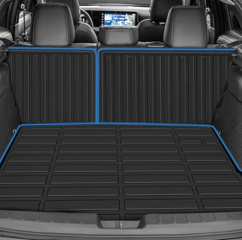 Trunk Mat & Backrest Mat Compatible with 2025 2026 Nissan Kicks, Waterproof TPE Rear Seat Back Protector with Velcro, Custom Fit All-Weather Cargo Liner(Only Fit Upper Layer) - size: for nissan 2025+