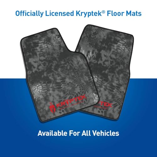 Coverking Universal Car Floor Mats Set of 2 (Front Driver and Passenger) Kryptek Typhon Camo - All-Weather Protection for Mud, Dirt, Rain, Spills, Non-Slip Backing, Fits Cars Trucks SUVs Jeeps - style: Kryptek Typhon