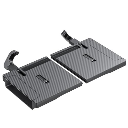 Carbon Fiber 2-in-1 Steering Wheel Tray Table & Car Seat Gap Filler Organizer | Foldable Adjustable Desk for Laptop, Eating & Work | Universal Car Office Accessories for Drivers, Women & Men