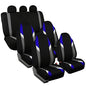 FH Group Three Row 7 Seater - Premium Modernistic Cars Seat Covers Fit Most Car, Truck, SUV, & Van Blue/Black - color: Blue, style: 7 Seater