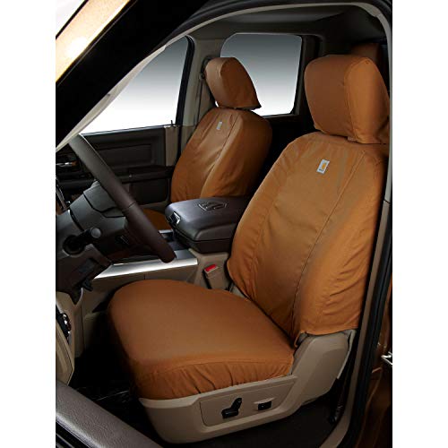 Covercraft Carhartt SeatSaver Custom Seat Covers | Fits 2015-2022 Chevrolet Colorado & GMC Canyon | 1st Row Bucket Seats, Duck Weave Brown - color: Duck Weave Brown