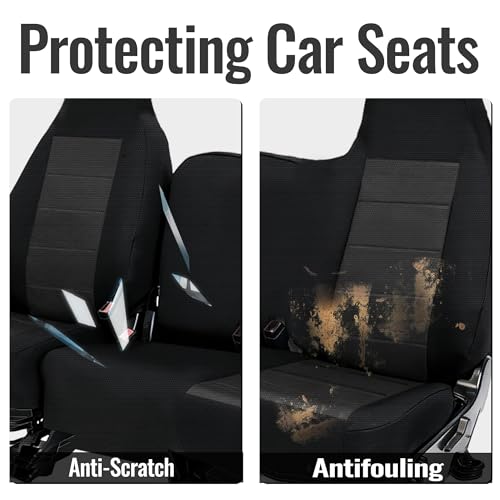 Front 60/40 Split Bench Seat Cover for Chevy Colorado GMC Canyon 2004-2012 Pickup Trucks, No-Armrest Design, Breathable Knitted Fabric with Soft Foam Lining-Black - size: without Console Armrest