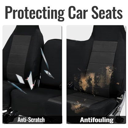 Front 60/40 Split Bench Seat Cover for Chevy Colorado GMC Canyon 2004-2012 Pickup Trucks, No-Armrest Design, Breathable Knitted Fabric with Soft Foam Lining-Black - size: without Console Armrest