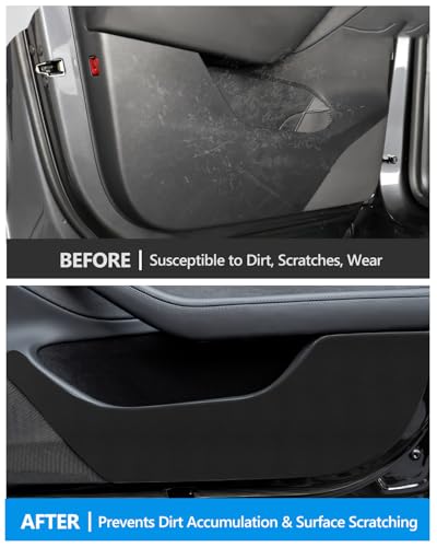 2026 Tesla Car Door Protector Model Y Juniper Accessories Anti Kick Wrap Pad Cover Mat Door Side Protector Anti-Dirty Mat Waterproof Dust Resistant Protector Cover Leather Pad 4PCS Black - size: Model Y Juniper Car Door Protector (Style 3)