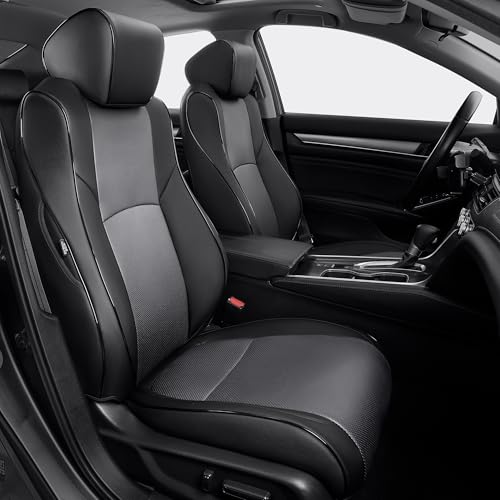 Custom Fit Seat Covers for Honda Accord: EX-L,Touring,Sport,EX,Hybrid 2018 2019 2020 2021 2022 Faux Leather Full Set Compatible Airbag Car Seat Protector Black&Gray - color: Black&Gray, size: 2018-2022 Sedan&Hybrid(Rear W/40/60 Split)