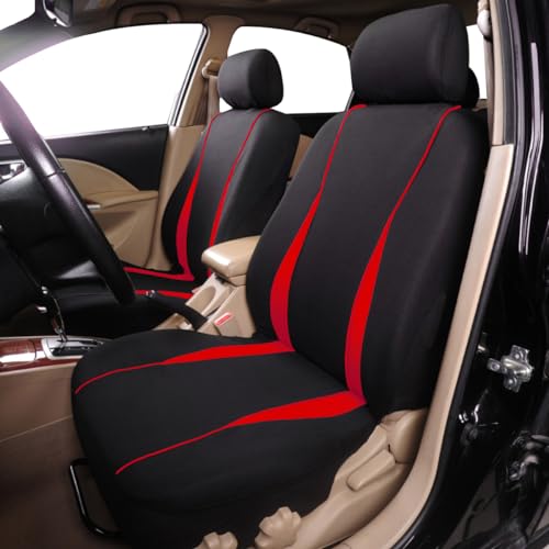 BESULEN Car Seat Covers, Waterproof Durable Automotive Seat Cover for Women Men, 5 Seats Full Set Front and Back Rear Seat Protector with Backrest, Universal for SUV, Truck, RV and More（Red）
