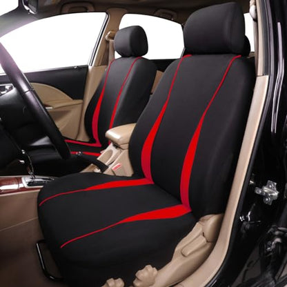 BESULEN Car Seat Covers, Waterproof Durable Automotive Seat Cover for Women Men, 5 Seats Full Set Front and Back Rear Seat Protector with Backrest, Universal for SUV, Truck, RV and More（Red）
