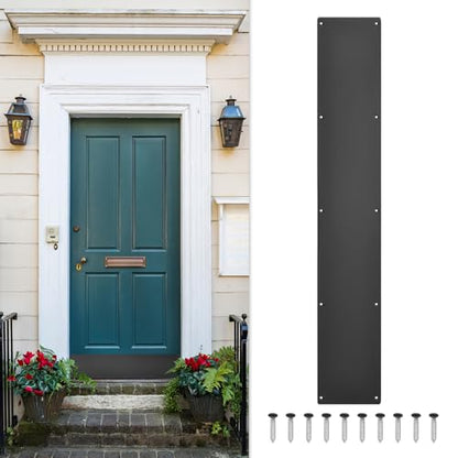 uxcell Aluminum Door Kick Plate, 6 x 34 Inches, Black (Single Pack) - color: Black, size: 6 x 34 Inch