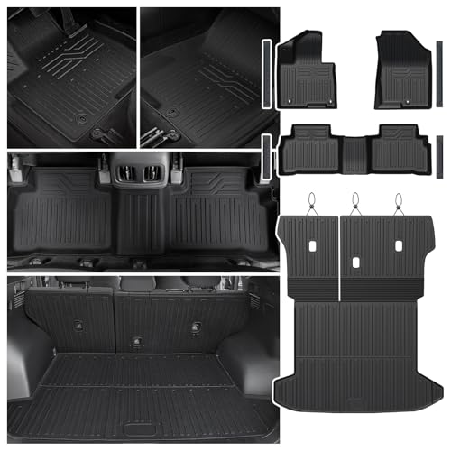 Floor Mats Set for Hyundai Tucson 2022-2025 2026 Gasoline Version (Not fit Hybrid), All Weather TPE Cargo Liner Backrest Mat Trunk Mat Door Sill Guards Accessories