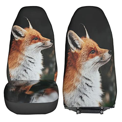 Dujiea Red Fox Car Front Seat Covers 2 Pcs Universal Auto Seat Covers Front Seats Only, Vehicle Bucket Seat Protectors Fit for Most Car SUV Sedan and Truck - color: Red Fox