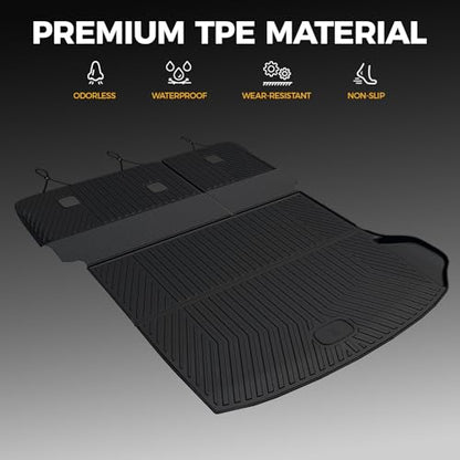 Cargo Mat for 2022-2025 2026 Jeep Grand Cherokee Accessories, Full Coverage All Weather Trunk Cargo Liner with Backrest Protectors (Include 4xe Not for L or WK)