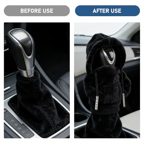 Gear Stick Sweater Shift Knob Hoodie and Cover Set, Shifter Protector and Sweater for Automotive Interior, Funny Car Gear Stick Cover for Vehicle, Universal Accessory for Most Cars