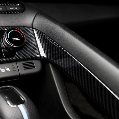 Center Console Handbrake Cover Trim Compatible with Hyundai Elantra 2021-2025 Accessories-Carbon Fiber Pattern(Electronic Brakes)