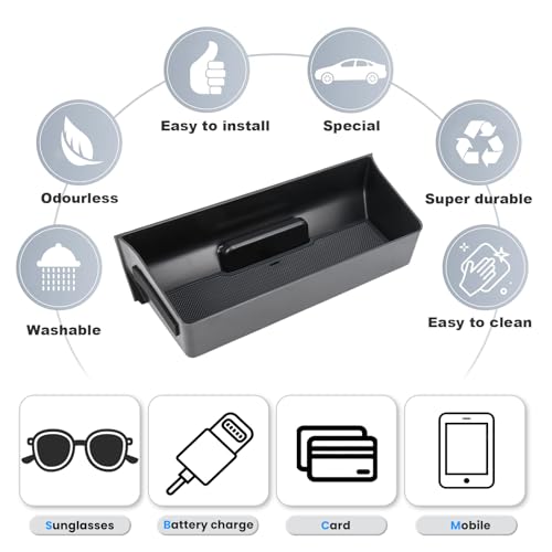Glove Box Organizer Compatible with 2022-2026 Ford F150 STX XL/2023-2025 Lightning Pro/2025 Lightning XLT Passenger Side Glove Box Insert Storage Tray Interior Accessories