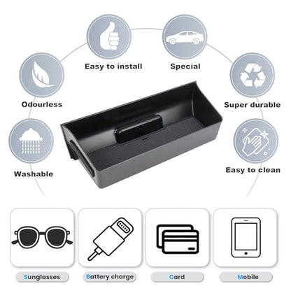 Glove Box Organizer Compatible with 2022-2026 Ford F150 STX XL/2023-2025 Lightning Pro/2025 Lightning XLT Passenger Side Glove Box Insert Storage Tray Interior Accessories