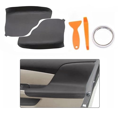 FZJDSD 2pcs Black Auto Door Panel Armrest Cover Replacement Compatible with Honda Odyssey 2011 2012 2013 2014 2015 2016 2017 Microfiber Leather Car Door Armrest Replacement Anti-Scratch - color: Black