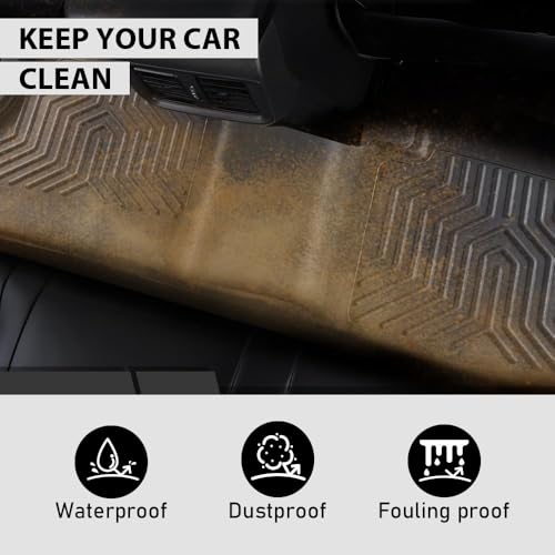 G-PLUS Floor Mats 3PCS Fit for Jeep Wrangler JL 2018-2025 Unlimited 4-Door Only (Not Fit for JK or 4XE), All Weather TPE Custom Fit Heavy Duty Floor Liners 1st & 2nd Row, Black - size: 18-24|Fit Jeep Wrangler|3PCS