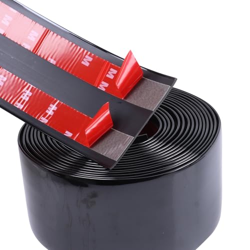 16FT Automotive Trim Molding 4"(100mm) Wide Heavy Duty Car Side Moldings UV-Protected Scratch-Proof for All Vehicles Body Door Window Bumper Self Adhesive, Glossy Black - size: 4 in Wide