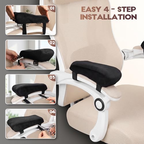 Office Chair Arm Pads, Ergonomic Memory Foam Wheelchair Cover, Arm Rest Pillow for Desk, Computer, Gaming and Elbows (Skin-Friendly Arm Rest Pillow)