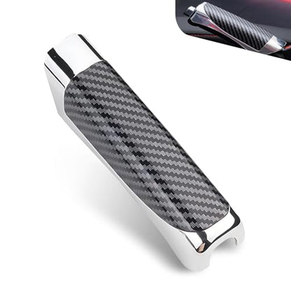 Car Handbrake Cover, Sporty Parking Handbrake Decorative Sleeve, Anti-scratch Non-slip Grip Protective Cover, Self-adhesive Interior Accessory for Most Cars (Carbon Fiber Black)