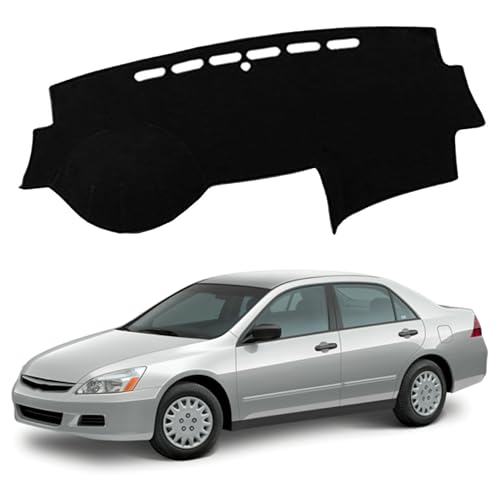 Upgraded Dash Mat for 2003-2007 Honda Accord Polyester Dash Board UV Protection Non-Slip Windshield Reflective Dash Cover Interior Accessory Black - color: 2003-2007 for Honda Accord
