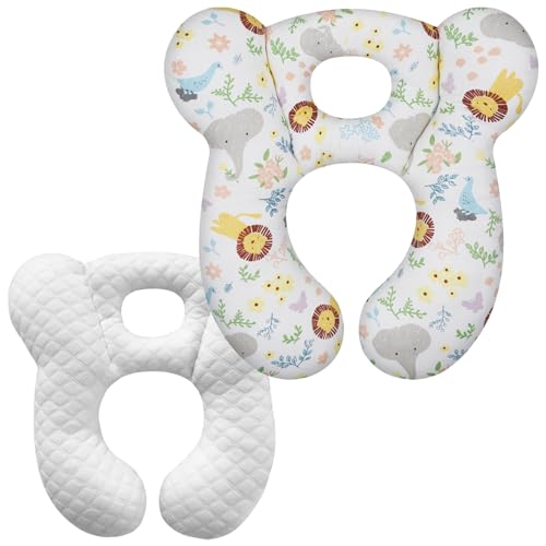 Baby Travel Pillow, Upgrade U-Shape Infant Pillow for Car Seat Pushchair and Stroller, Soft Comfortable Rest Cushion for Kids Newborn and Toddler -Lion White