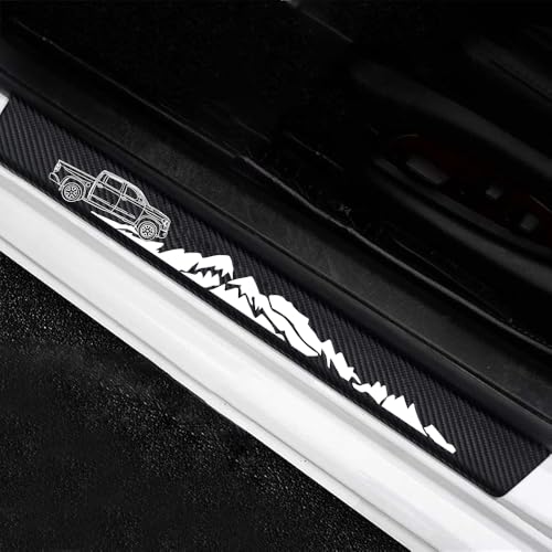4 Pieces Car Door Sill Protector,Carbon Fiber Threshold Anti-Scratch Sticker Door Edge/Rear Guard Protection (4pcs-t-tu) - color: 4pcs-t-tu