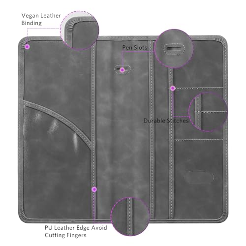 CoBak Car Registration and Insurance Holder - Vehicle Glove Box Car Organizer,Auto Truck Comparment Accessories Case with Magnetic Closure for Driver License,Cards - color: L-Stone Gray