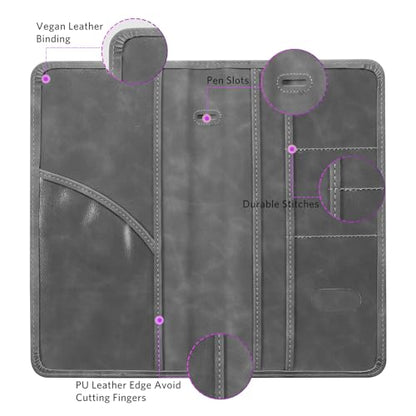 CoBak Car Registration and Insurance Holder - Vehicle Glove Box Car Organizer,Auto Truck Comparment Accessories Case with Magnetic Closure for Driver License,Cards - color: L-Stone Gray