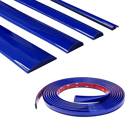 16Ft Dark Blue Car Motor Bike Self-Adhesive Exterior and Interior Molding Trim Universal Dashboard Bumper Window Door Body Side Decorative Strip Scratch-Proof (Width: 1/2 inch (12mm))