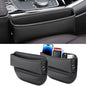 2 Pack Universal Fit Premium Leather Car Seat Gap Filler Organizer, Center Console Organizer for Car SUV Truck (Black，2 Pack)
