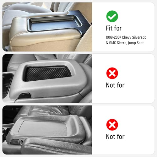 ZZEQYG Center Console Cover for Chevy Silverado/GMC Sierra 1999-2007, Tahoe & Suburban & Yukon & Avalanche, Car Armrest Cover Accessories(Fits Jump Seat Console Only) - color: For Silverado/Sierra 1999-2007(Jump Seat)