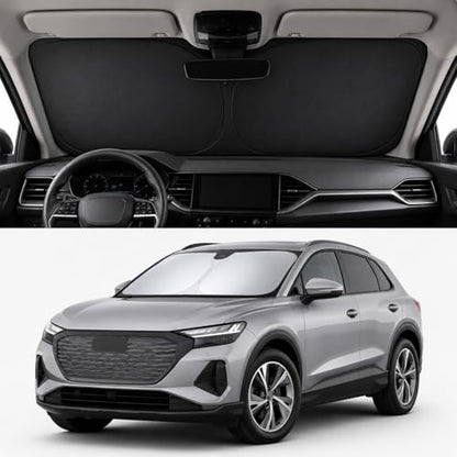 Audi Q3 Q4 Q5 Windshield Sun Shade, Custom Fit Foldable Front Window Sunshade Protector, Blocks UV Rays and Reduces Heat, Fits 2019–2026 Models - size: for Q3 Q4 Q5 2009-2025