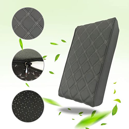 EMZ Leather Center Console Armrest Cushion Pad Accessories for Toyota Sienna 2021 2022 2023 2024 2025 (Gray) - color: Gray
