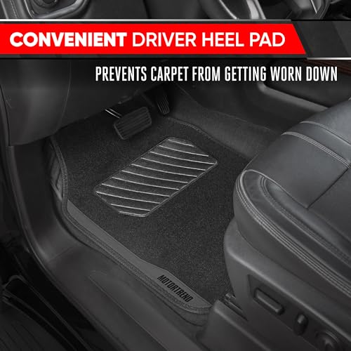 Motor Trend SpeedSeries Carpet Car Floor Mats Set - Universal Fit for Cars, Trucks, SUVs, Vans Grey Trim Racing Design Car Mats Full Set Tapetes para Carro - Set of 4, Black & Gray Car Carpet Mats - color: Gray