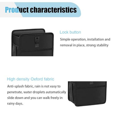 Car Trash Can, Hanging Waterproof & Leakproof Autmotive Storage Bag, Foldable Washable Vehicle Garbage Container, 2 Gallon Portable Auto Rubbish Bin for Sedan SUV Truck (Small)