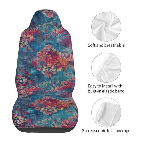 Stain Resistant Car Seat Cover Boho Aztec Bucket Seat Covers Non-Slip Seat Protector Cloth Seats, Van, Truck, SUV, Sedan Modern Blue Seat Protector - color: Boho Aztec