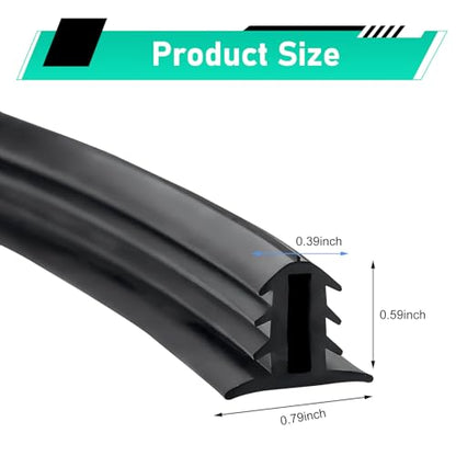 6.56Ft Car Dashboard Seal Strip, Flexible Rubber Windshield Dashboard Sealing Strip, Soundproof Dustproof Gap Filling Edge Protector Trim, Universal for Most Cars SUVs Trucks (Black)