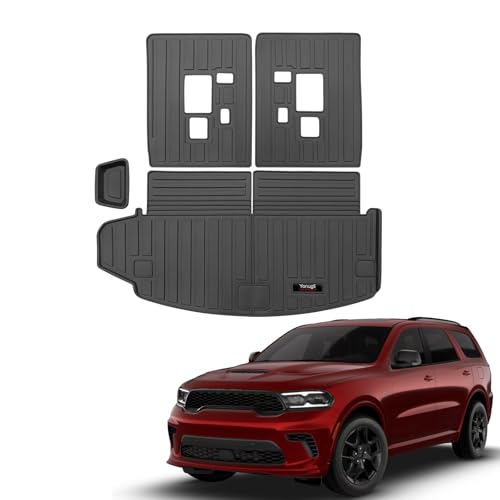 Custom for 2016-2026 Dodge Durango 6/7 Seat Cargo Mats Trunk Liner and Rear Seat Backrest Mat All Weather TPE Protection Mat Accessories (for 2016-2026 Dodge Durango) - color: for 2016-2026 Dodge Durango