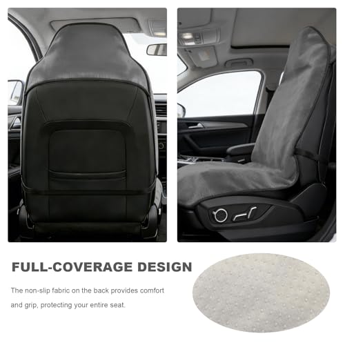 Car Towel Seat Cover, Waterproof Non-Slip Bucket Seat Protector for Running Swimming Hiking, Universal Machine Washable Front Seats Towel Protective Cover for Car SUV Truck (Gray)