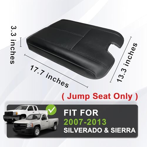 Center Console Armrest Cover Fit for Chevy Silverado/Tahoe & GMC Sierra/Yukon 2007-2013 Accessories, Comfort Armrest Pad Console Lid Cushion Vegan Leather Regular Thick(Jump Seat ONLY) - size: 1) 07-13 |Slv&Tahoe&Sra&Yukon| Jump Seat, Regular